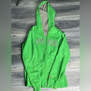 Size YOUTH XL green lime Nike ZipUp